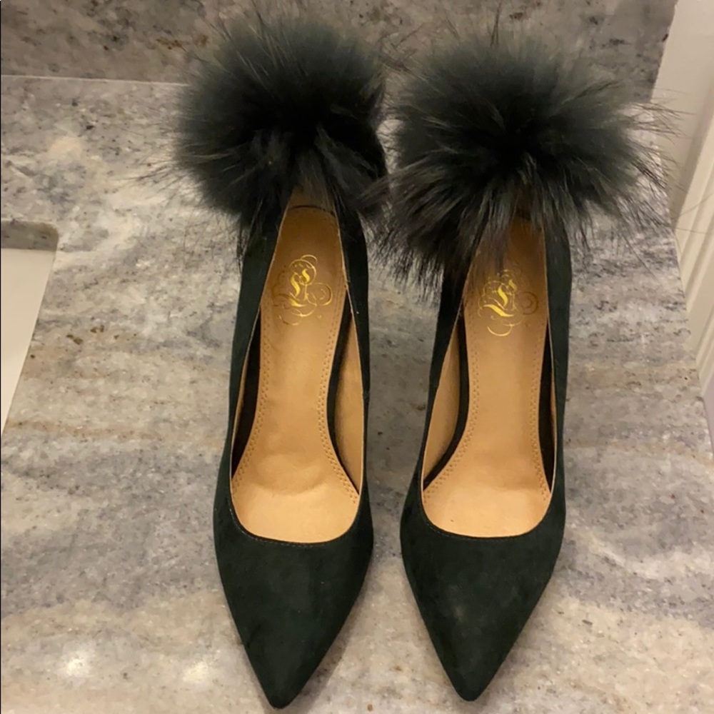 Emerald Green Suede Heels